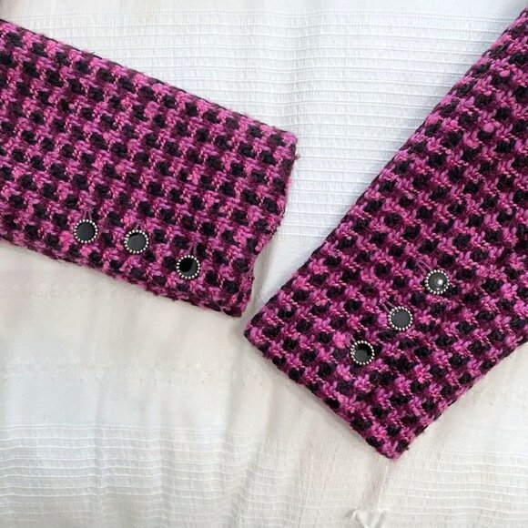 NWT ZARA PURPLE PINK BLACK TWEED CROPPED JACKET - S - Picture 9 of 10